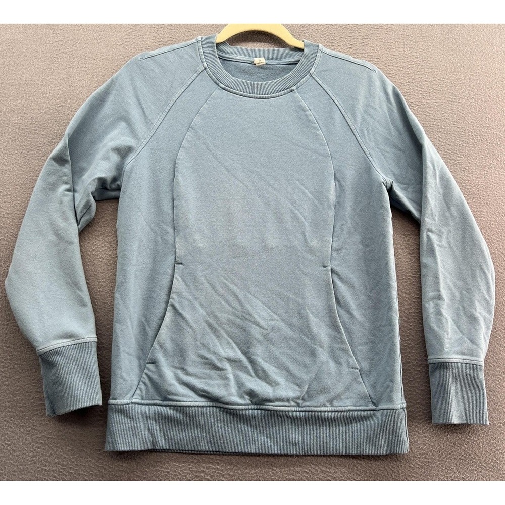 Lululemon Scuba Crew Sweatshirt Womens 6 Blue Long Sleeve Crewneck Pockets